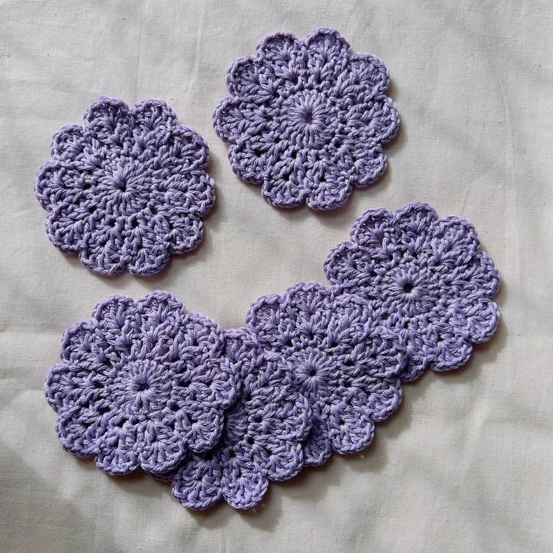 Crochet Tea Coasters To Protect Your Table From Scratch & Hot Cups. (set Of 6)